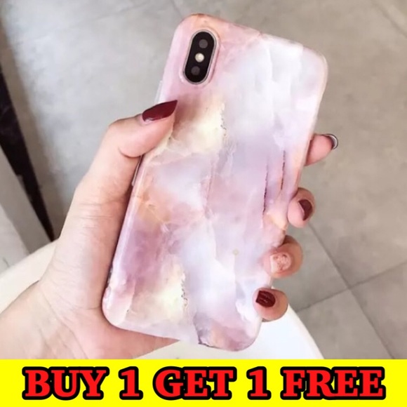 Accessories - FINAL SALE iPhone XR/XS MAX Case Pink Stone Marble